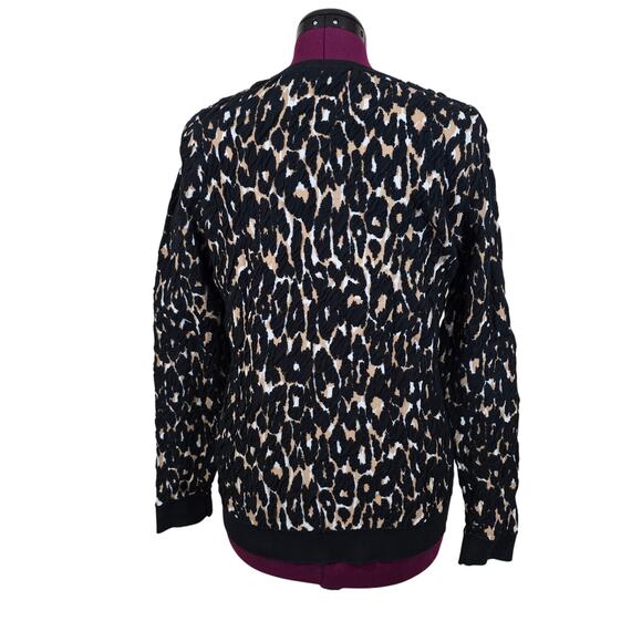 Women's INC International Concepts Black & Tan Textured Knit Top | Size Large - Picture 2 of 9